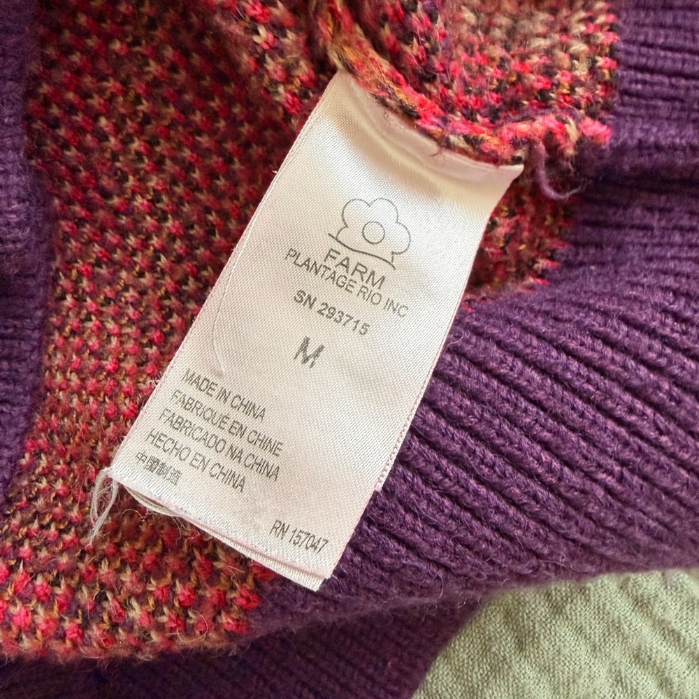 FARM Rio Striped Multicolor Patchwork Sweater - image 6